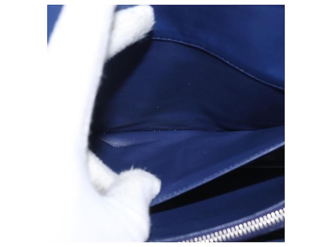 Prada Borsa a Spalla in Pelle Blu Argento Auth bs33613 - vista 26