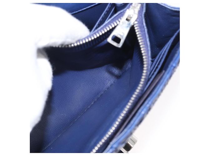 Prada Borsa a Spalla in Pelle Blu Argento Auth bs33613 - vista 28