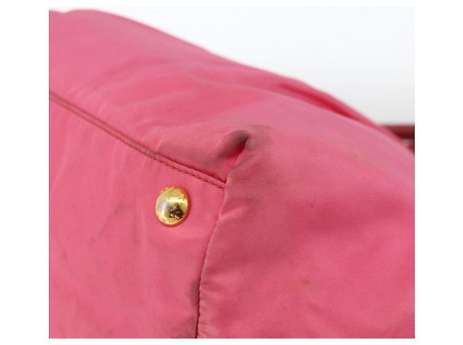 PRADA Bolso de mano de nylon rosa dorado Auth ka2885 - vista 15