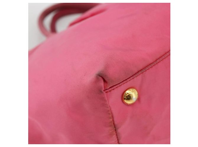 PRADA Bolso de mano de nylon rosa dorado Auth ka2885 - vista 16