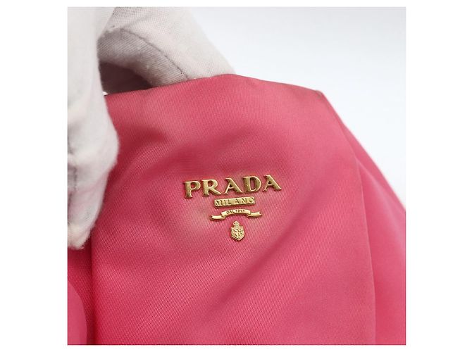 PRADA Bolso de mano de nylon rosa dorado Auth ka2885 - vista 17