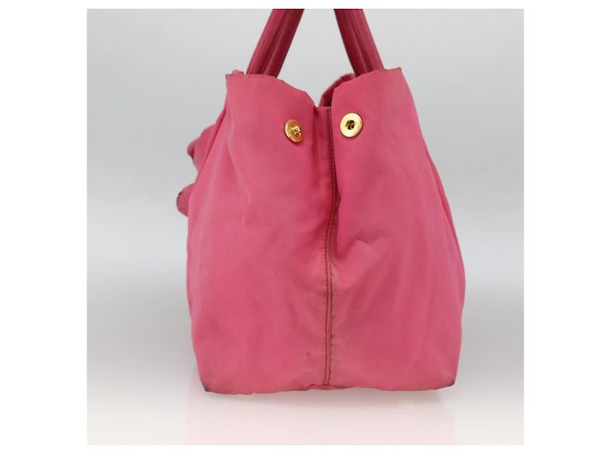 PRADA Bolso de mano de nylon rosa dorado Auth ka2885 - vista 4