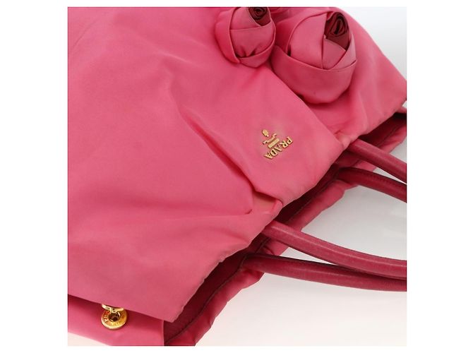 PRADA Bolso de mano de nylon rosa dorado Auth ka2885 - vista 6