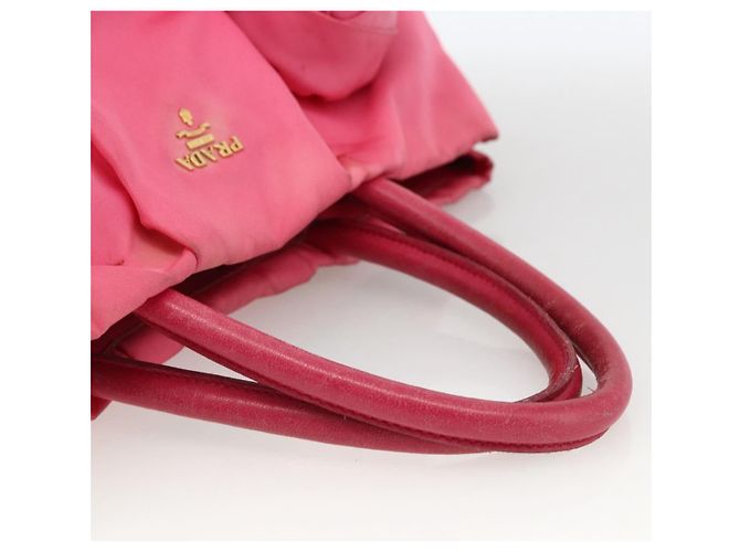 PRADA Bolso de mano de nylon rosa dorado Auth ka2885 - vista 7