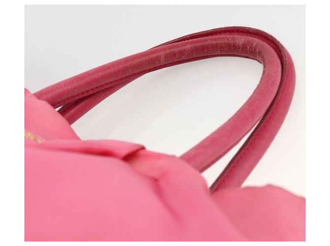 PRADA Bolso de mano de nylon rosa dorado Auth ka2885 - vista 8