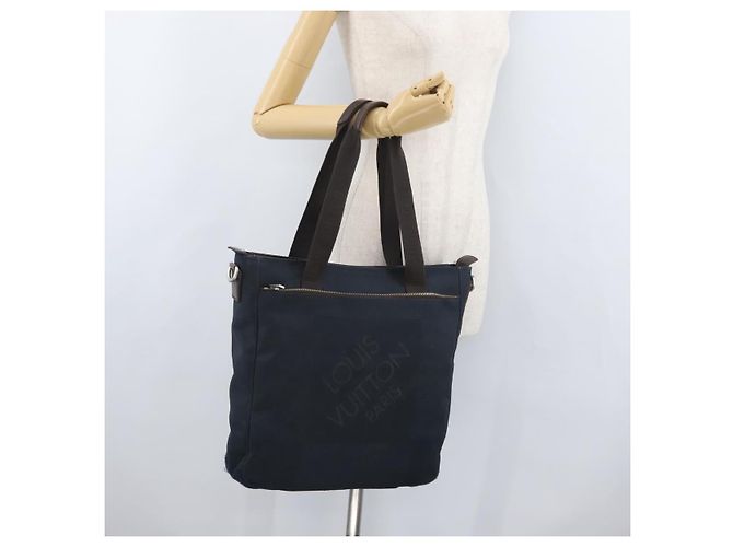 LOUIS VUITTON Bolsa Tote John Gruer Damier Geant Marinho N48089 LV Auth bs33788 Azul marinho - vista 23