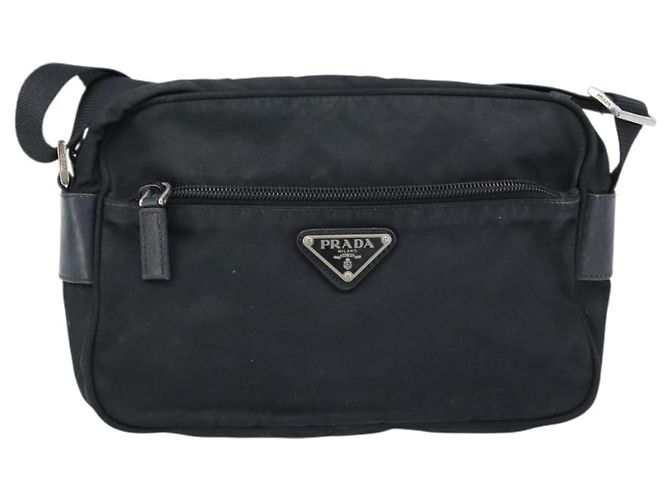 Borsa a Spalla PRADA in Nylon Nero Argento Auth BA10971 - vista 13