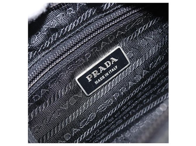 Borsa a Spalla PRADA in Nylon Nero Argento Auth BA10971 - vista 18