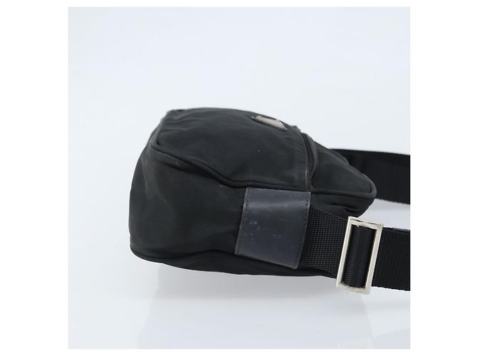 Borsa a Spalla PRADA in Nylon Nero Argento Auth BA10971 - vista 3