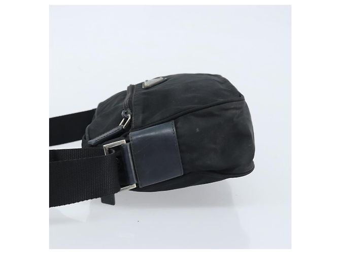 Borsa a Spalla PRADA in Nylon Nero Argento Auth BA10971 - vista 4