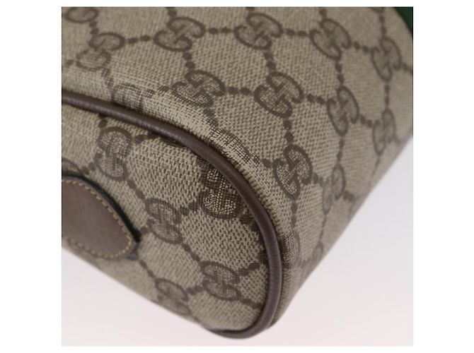 Borsa a Spalla Gucci GG Supreme Web Sherry Line PVC Beige Oro Auth BA11250 D'oro - vista 16