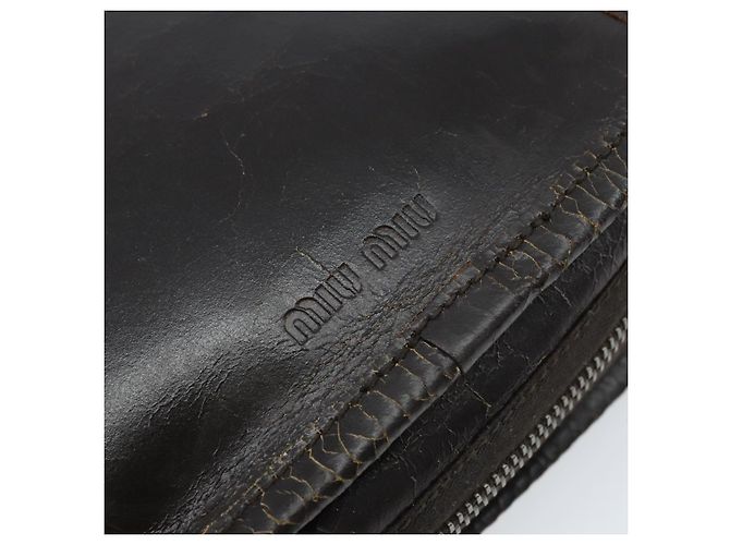 Borsa a Spalla Miu Miu in Pelle Marrone Auth bs33539 - vista 18