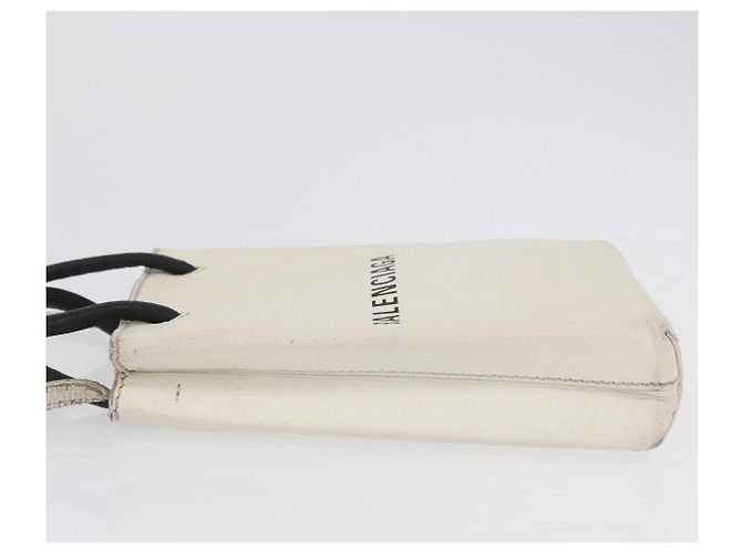 Borsa a spalla in pelle bianca BALENCIAGA con supporto per telefono, 593826 Auth hk3545 Bianco - vista 4