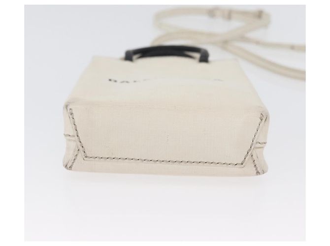 Borsa a spalla in pelle bianca BALENCIAGA con supporto per telefono, 593826 Auth hk3545 Bianco - vista 5
