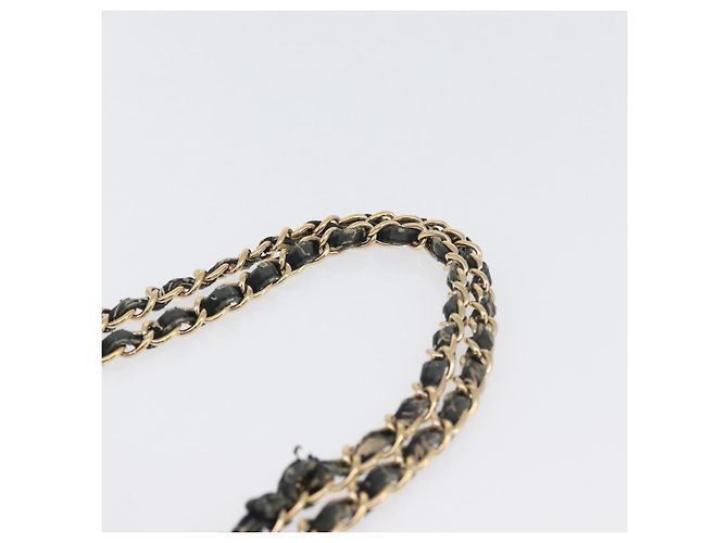 CHANEL Borsa a Spalla Matelassé in Nylon Verde Oro CC Auth ARZ394A D'oro - vista 15