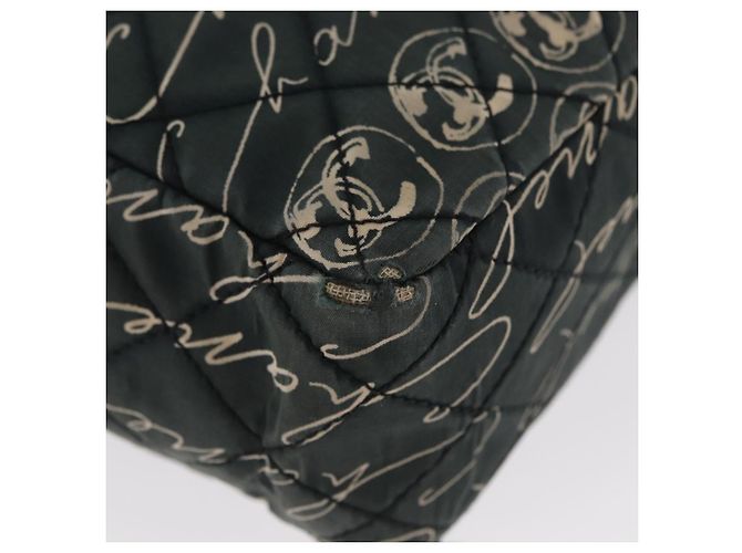 CHANEL Borsa a Spalla Matelassé in Nylon Verde Oro CC Auth ARZ394A D'oro - vista 17
