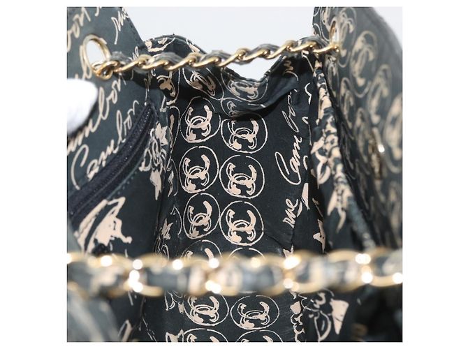CHANEL Borsa a Spalla Matelassé in Nylon Verde Oro CC Auth ARZ394A D'oro - vista 23