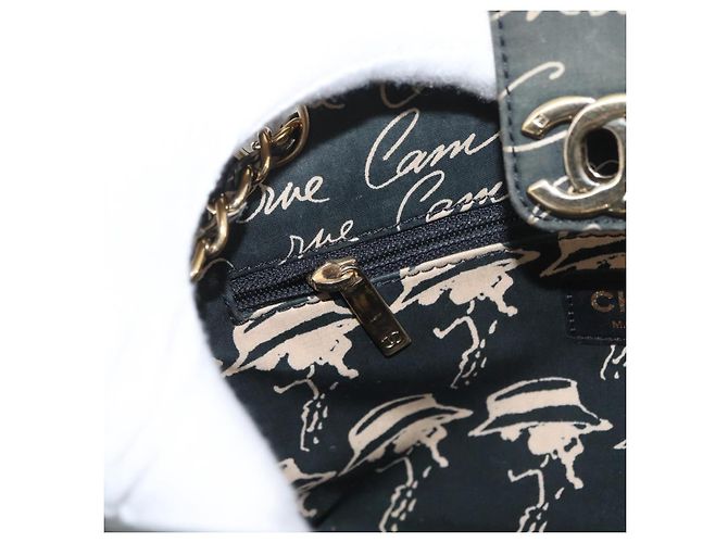 CHANEL Borsa a Spalla Matelassé in Nylon Verde Oro CC Auth ARZ394A D'oro - vista 26