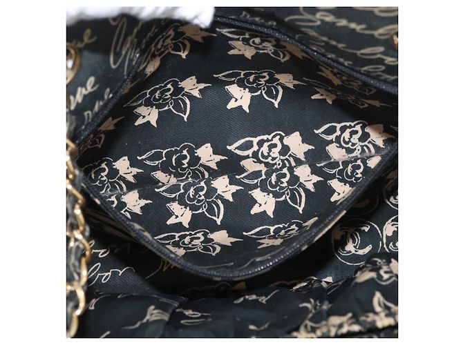 CHANEL Borsa a Spalla Matelassé in Nylon Verde Oro CC Auth ARZ394A D'oro - vista 27