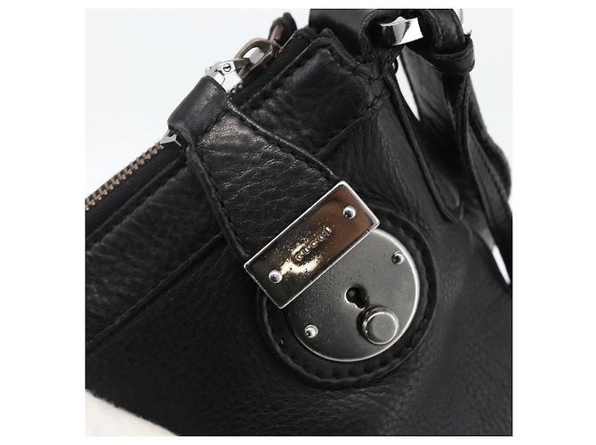 Borsa a Spalla in Pelle Nera e Argento GUCCI 148476 Auth ka2890 Nero - vista 18