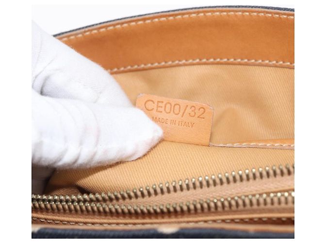 Céline Borsa a mano in tela Macadam C di CELINE, blu navy e oro, autentica BSZ358V D'oro - vista 11