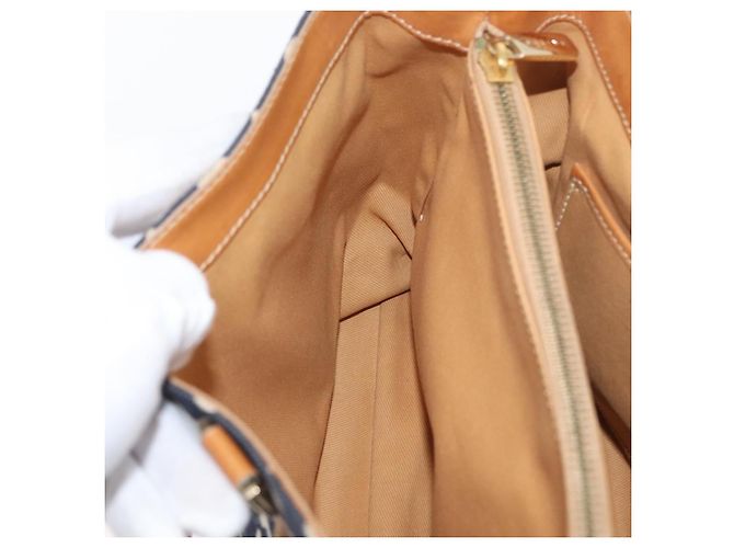Céline Borsa a mano in tela Macadam C di CELINE, blu navy e oro, autentica BSZ358V D'oro - vista 21