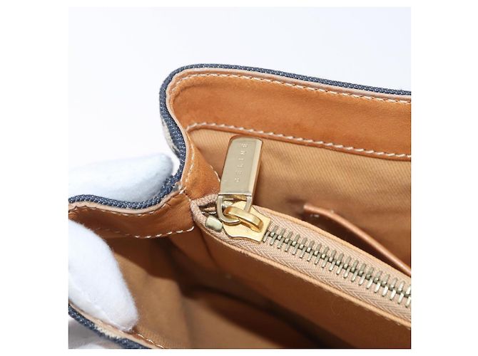 Céline Borsa a mano in tela Macadam C di CELINE, blu navy e oro, autentica BSZ358V D'oro - vista 24