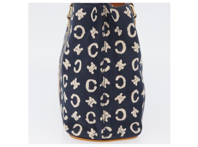Céline Borsa a mano in tela Macadam C di CELINE, blu navy e oro, autentica BSZ358V D'oro - vista 3