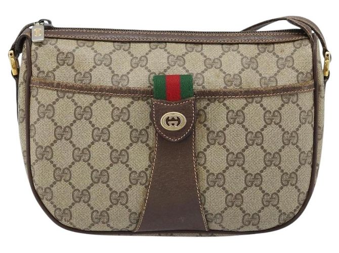 Gucci Borsa GG Supreme Web Sherry Line in PVC beige e rosso 89 02 032 Auth ka2995 - vista 13