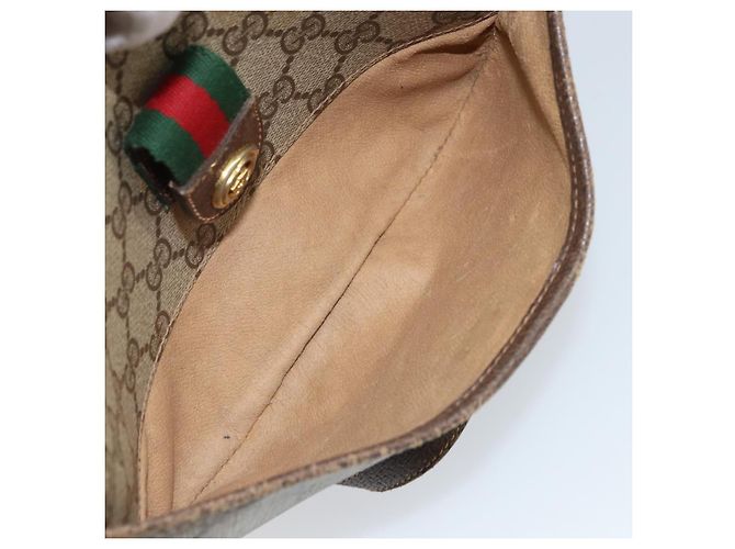 Gucci Borsa GG Supreme Web Sherry Line in PVC beige e rosso 89 02 032 Auth ka2995 - vista 24
