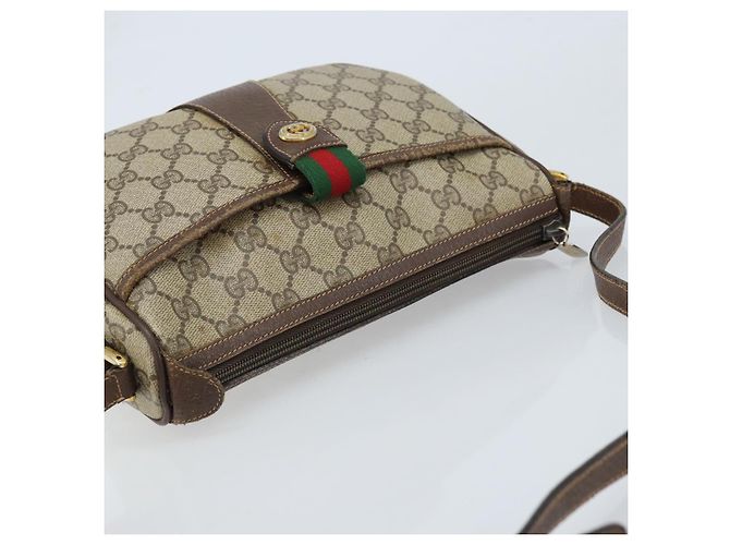 Gucci Borsa GG Supreme Web Sherry Line in PVC beige e rosso 89 02 032 Auth ka2995 - vista 6
