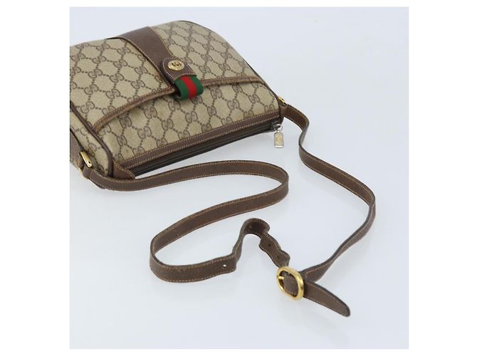 Gucci Borsa GG Supreme Web Sherry Line in PVC beige e rosso 89 02 032 Auth ka2995 - vista 7