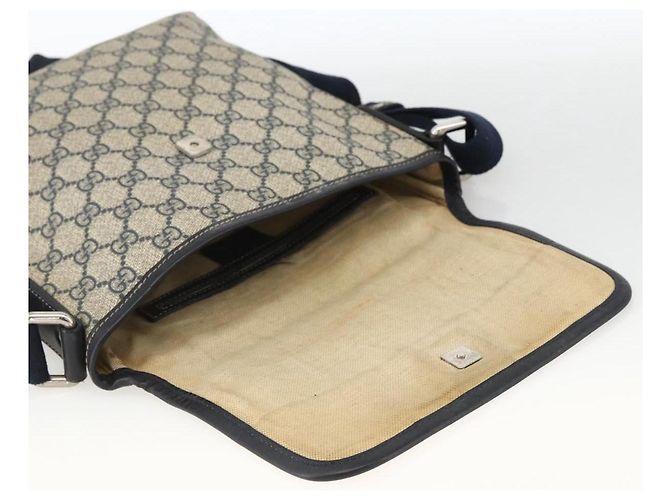 Gucci Bolsa de Ombro GG Supreme PVC Marinho Prata 223666 Auth ka2896 Azul marinho - vista 10
