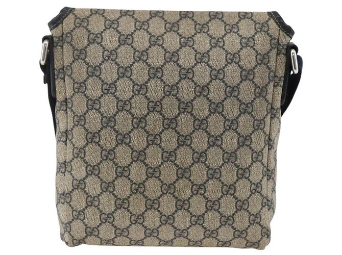 Gucci Bolsa de Ombro GG Supreme PVC Marinho Prata 223666 Auth ka2896 Azul marinho - vista 2