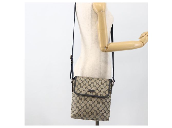 Gucci Bolsa de Ombro GG Supreme PVC Marinho Prata 223666 Auth ka2896 Azul marinho - vista 22