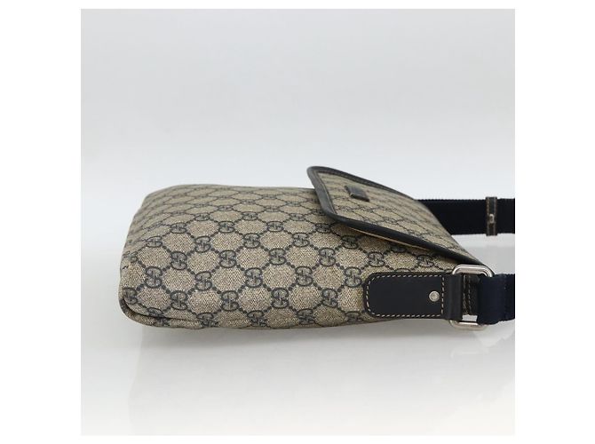 Gucci Bolsa de Ombro GG Supreme PVC Marinho Prata 223666 Auth ka2896 Azul marinho - vista 4