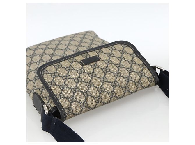 Gucci Bolsa de Ombro GG Supreme PVC Marinho Prata 223666 Auth ka2896 Azul marinho - vista 6