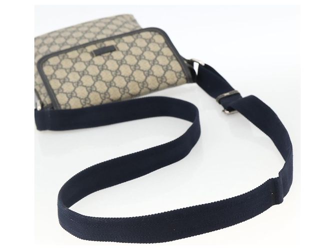 Gucci Bolsa de Ombro GG Supreme PVC Marinho Prata 223666 Auth ka2896 Azul marinho - vista 7