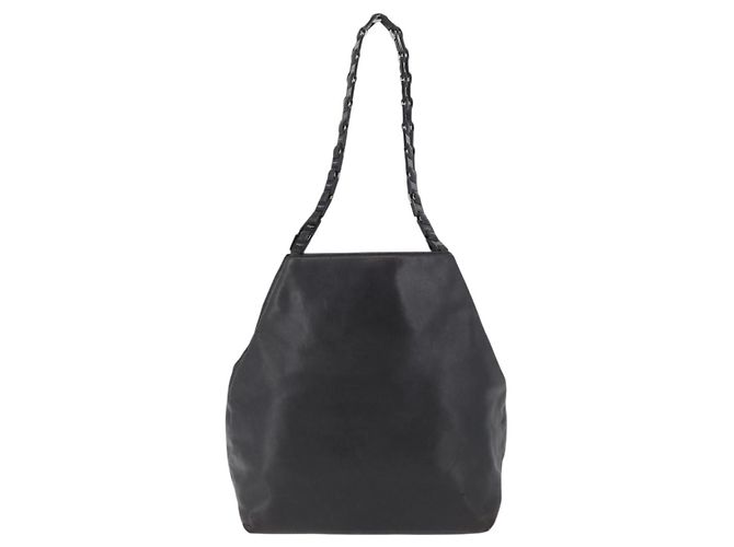 Borsa a spalla Vala Chain in pelle nera e argento di Salvatore Ferragamo Auth BA11227 Nero - vista 13