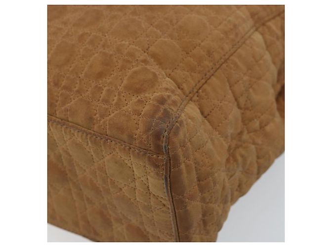 Christian Dior Borsa Lady Dior Canage in nylon marrone e oro Auth bs33840 D'oro - vista 9