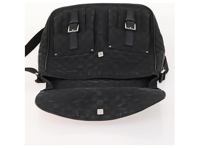 Borsa a Spalla GG Canvas Gucci Nera Argento 114269 Auth 172056 Nero - vista 10