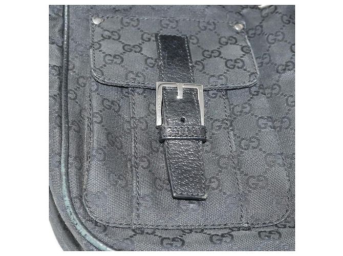 Borsa a Spalla GG Canvas Gucci Nera Argento 114269 Auth 172056 Nero - vista 23