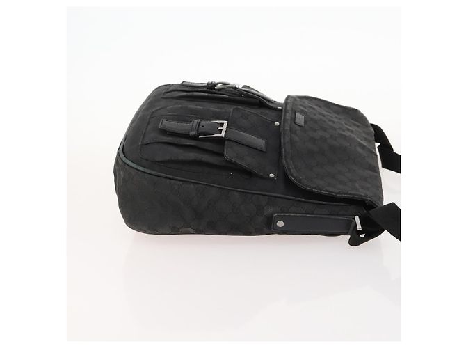 Borsa a Spalla GG Canvas Gucci Nera Argento 114269 Auth 172056 Nero - vista 3