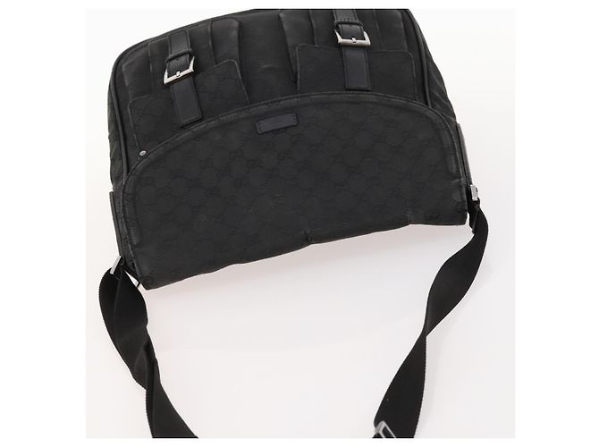 Borsa a Spalla GG Canvas Gucci Nera Argento 114269 Auth 172056 Nero - vista 6