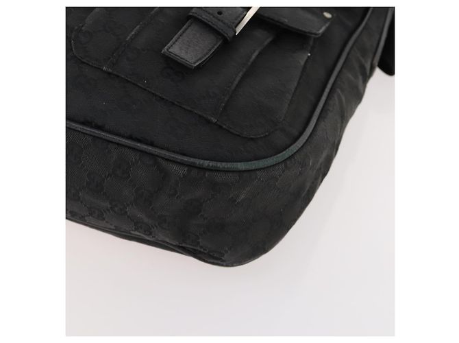 Borsa a Spalla GG Canvas Gucci Nera Argento 114269 Auth 172056 Nero - vista 9