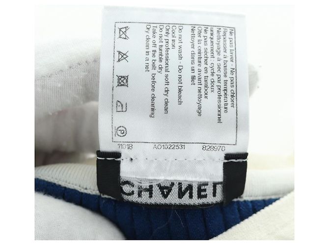 CHANEL Rippstrickkleid Cupra Blau CC Auth 158555M - Ansicht 10