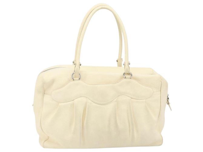 Sac à main Gancini en cuir blanc et argent de Salvatore Ferragamo Auth 166988 Argenté - vue 2