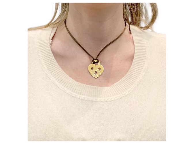Colgante Poiray, "Corazón Entretejido", oro amarillo. - vista 4