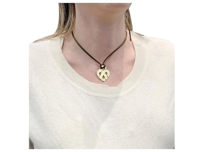 Colgante Poiray, "Corazón Entretejido", oro amarillo. - vista 5