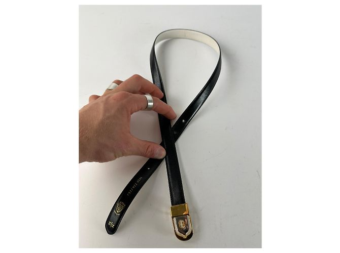 Vintage Gucci GG Ledergürtel schwarz - Ansicht 6